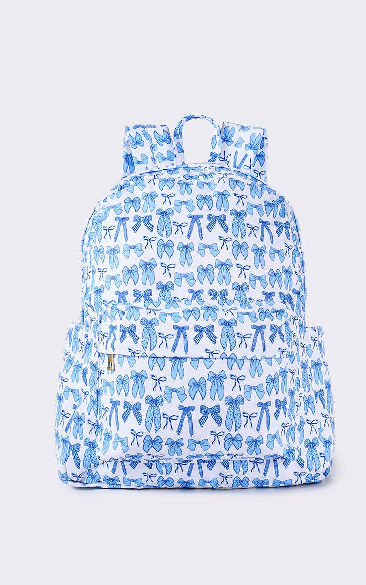 Bow Print Canvas Backpack