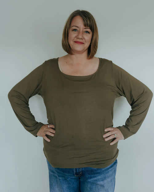 Alyssa Long Sleeve Top Olive