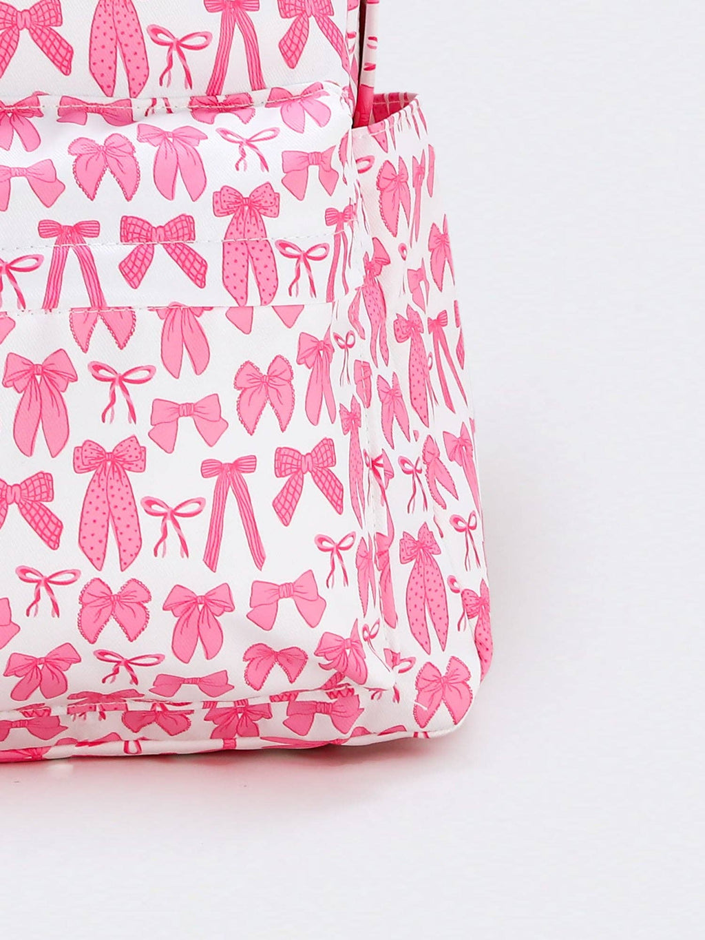 Bow Print Girls Canvas Backpack