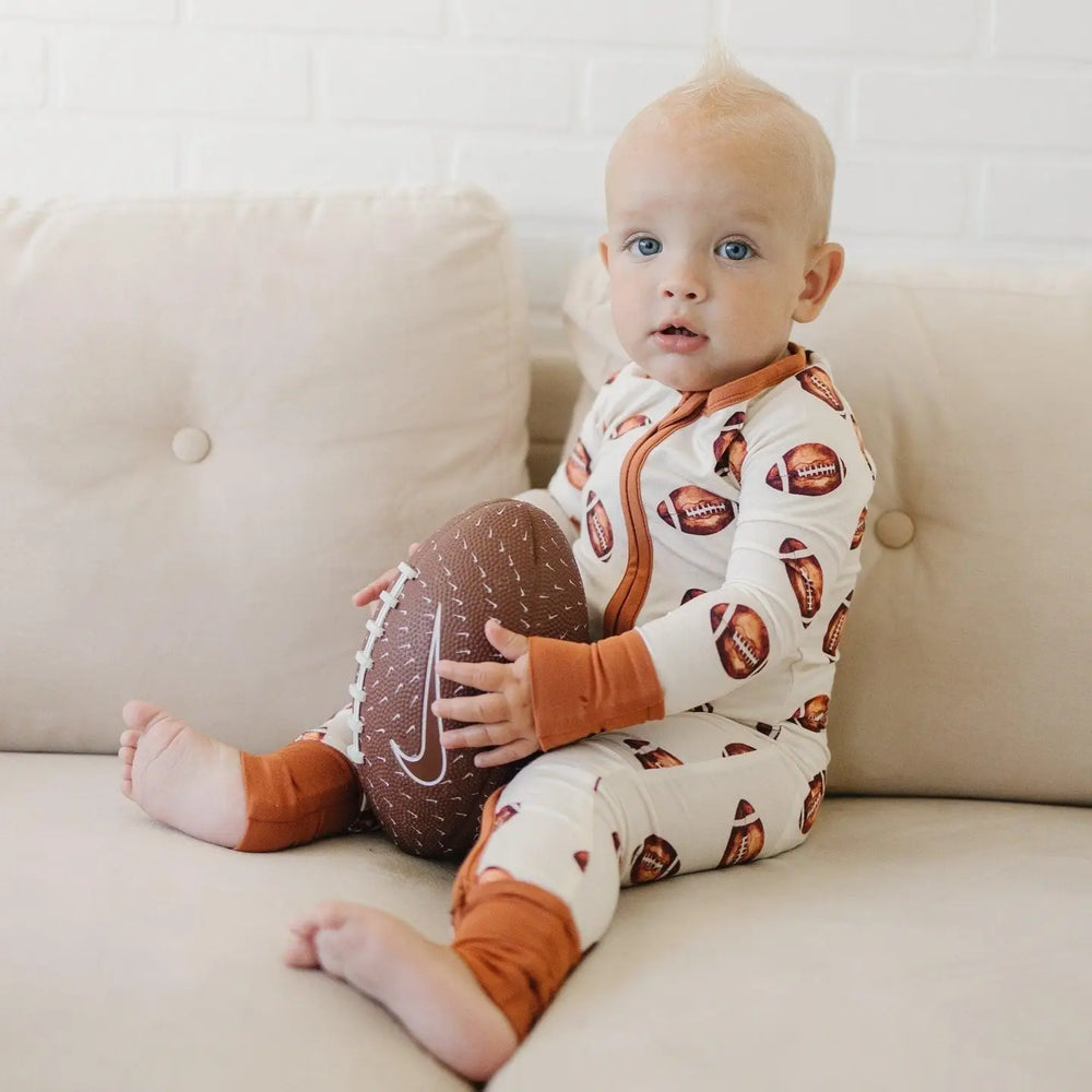 Football Print Bamboo Zippy