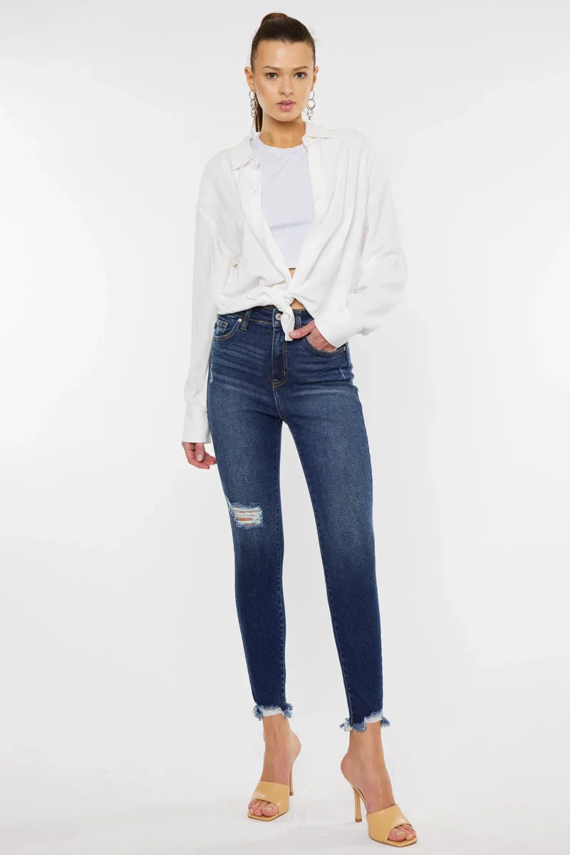 High Rise Ankle Skinny Jeans