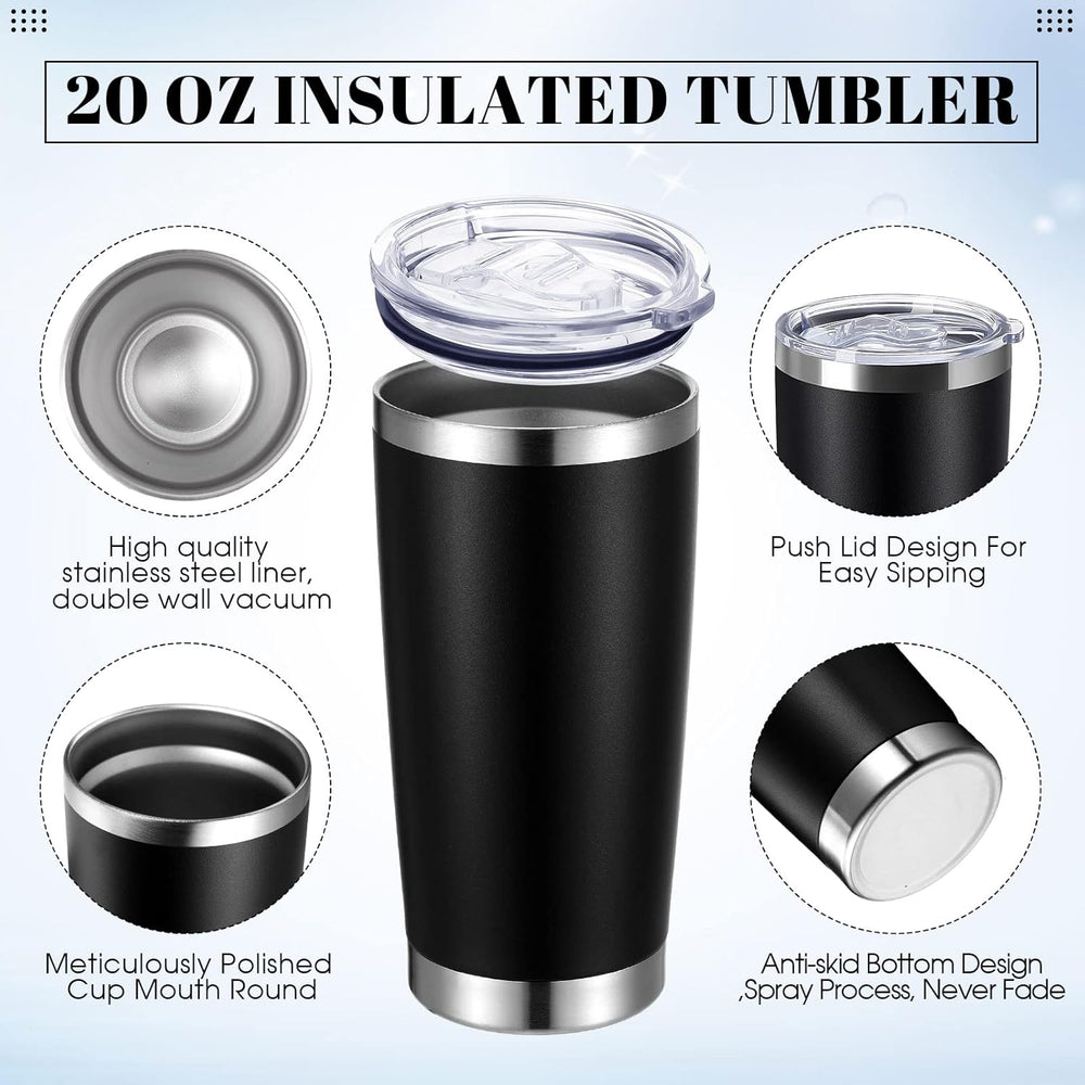 Coffee Mugs- 20 oz Double Wall Insulated Tumbler with Lid