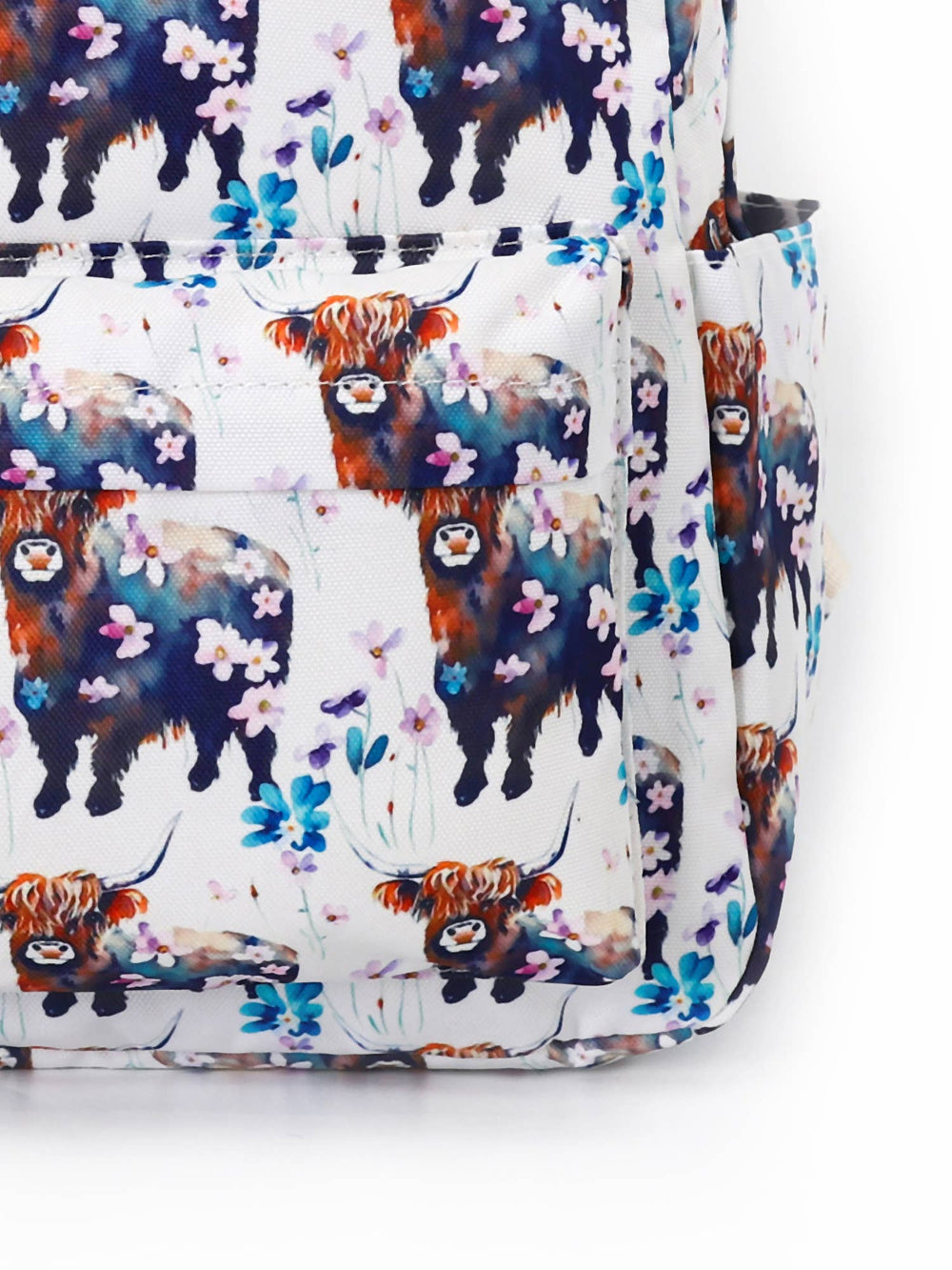 Highland Cow Floral Backpack For Kids
