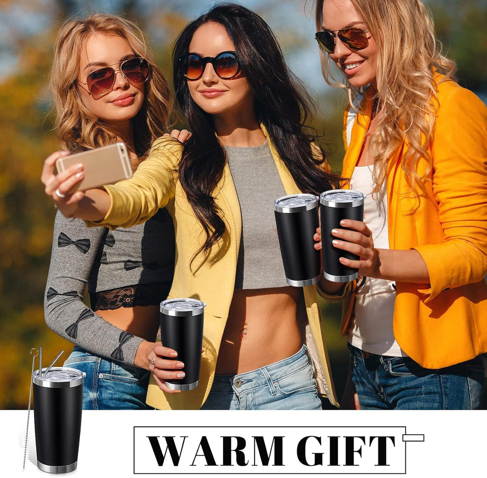 Coffee Mugs- 20 oz Double Wall Insulated Tumbler with Lid