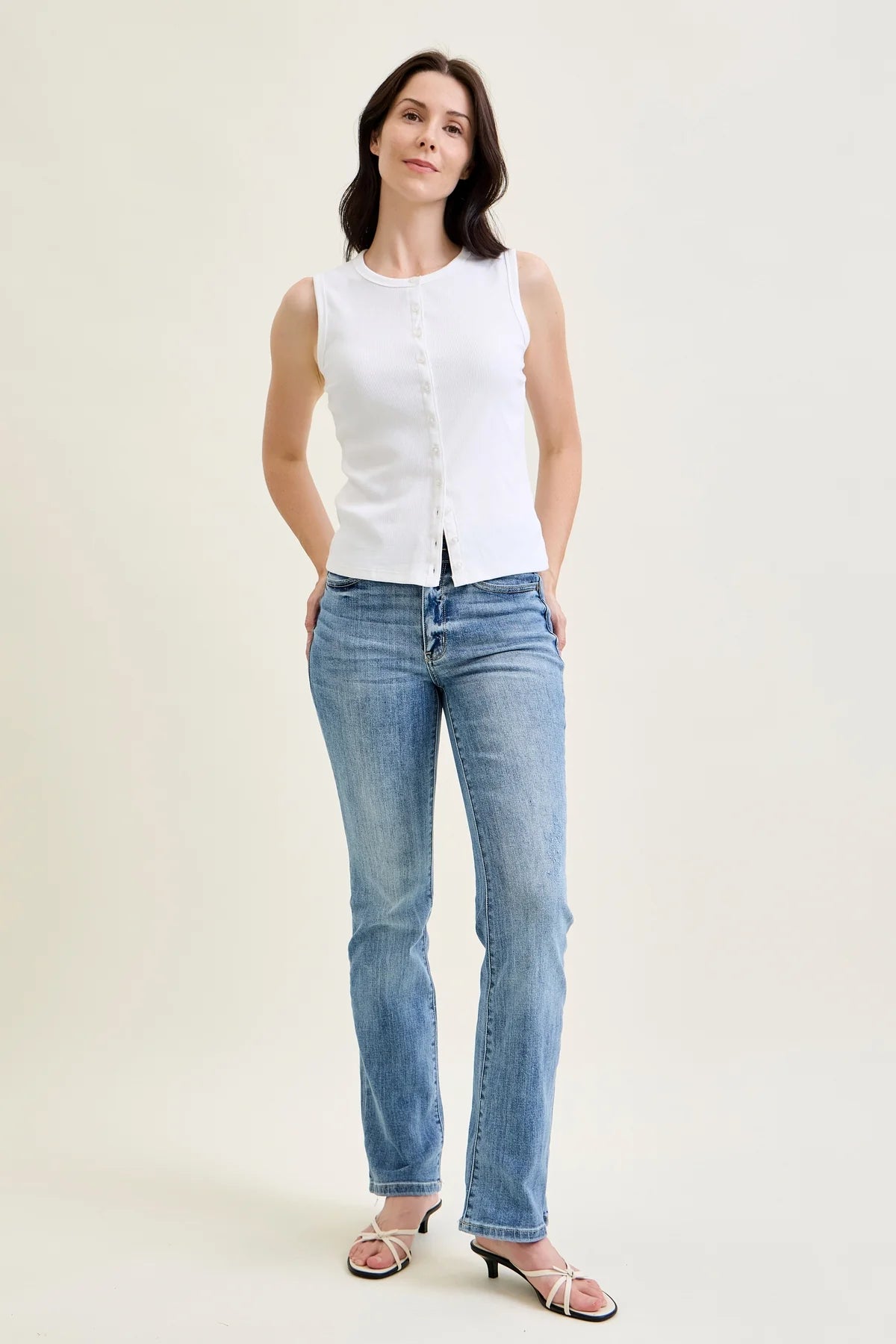 Ashley Mid-Rise Bootcut Jeans