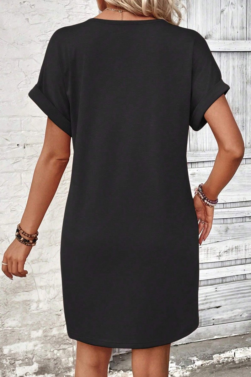 SUMMER V-Neck Button-Up Short-Sleeved Dress Short