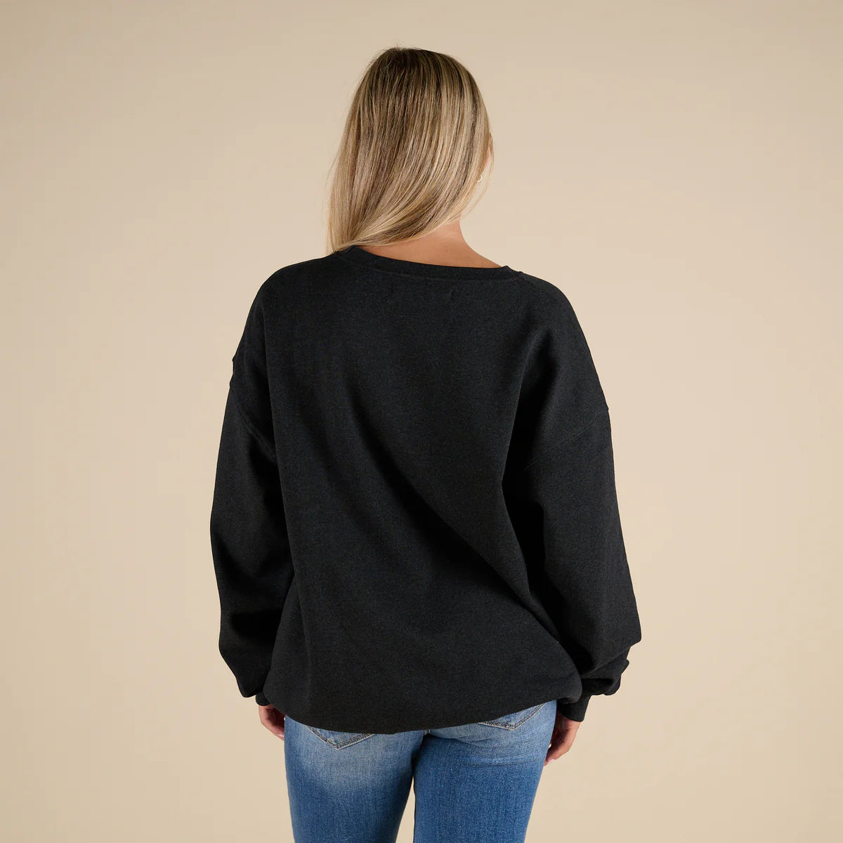 Pink Camo Bow Crewneck Sweatshirt in Black