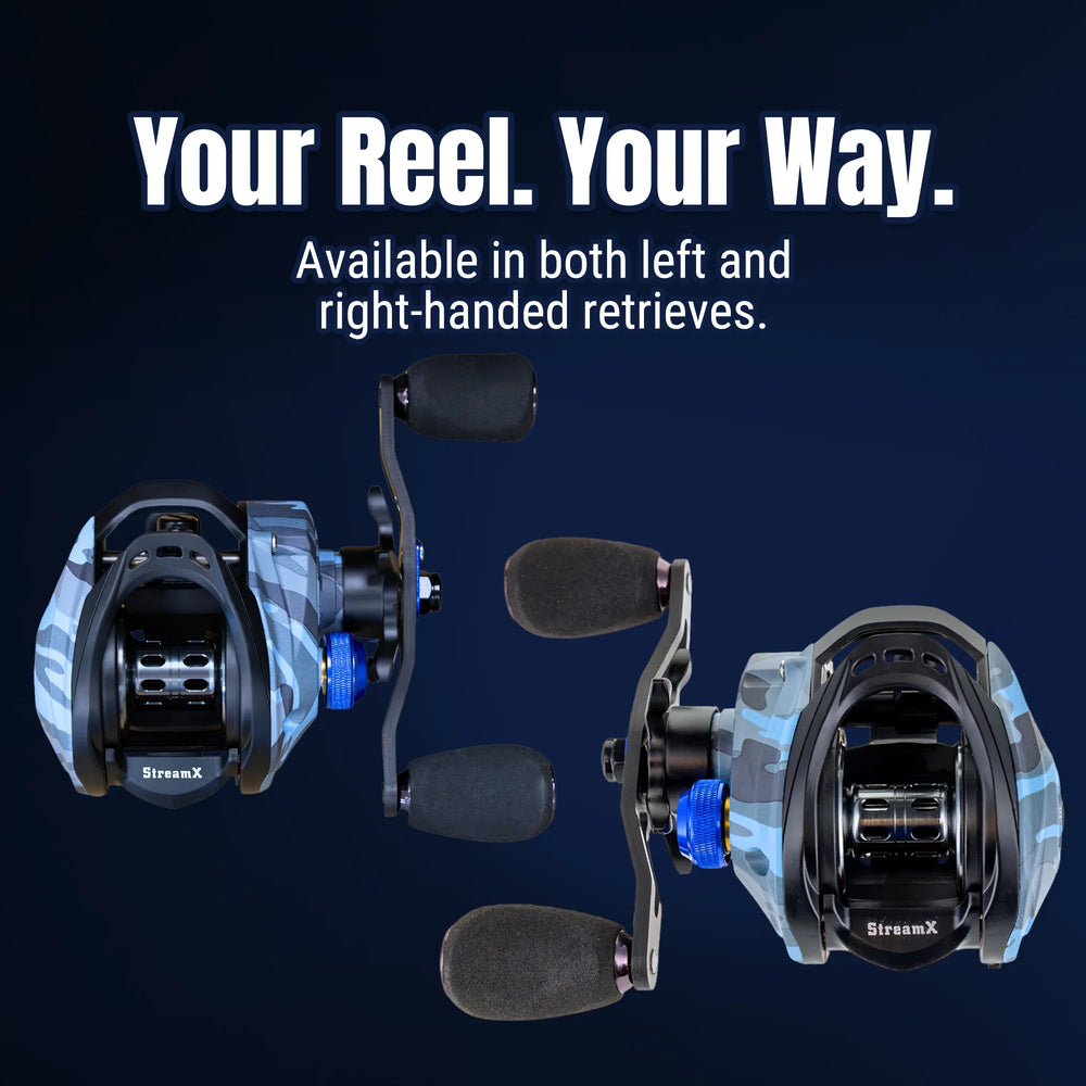 Reaction Tackle Baitcasting Fishing Reel- StreamX Edition- 7.5:1 gear ratio