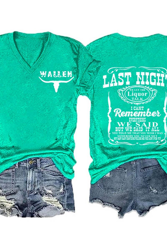 Wallen - Last Night T-shirt- Tennessee Orange
