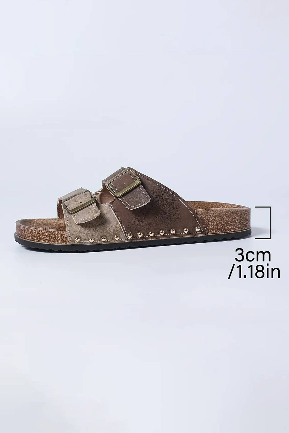 LDC Western Suede Rivet Hollow Out PU Leather Slip-on Shoes