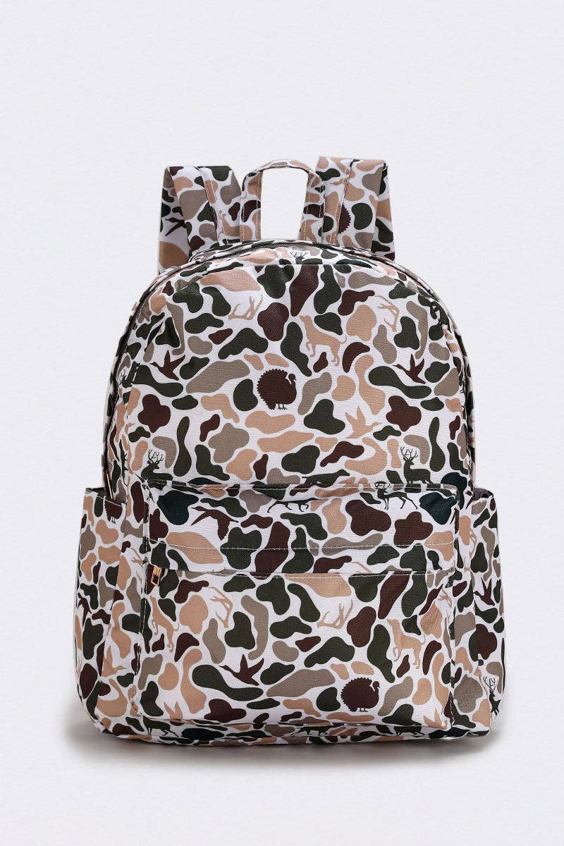 Deer Hunting Print Canvas Backpack