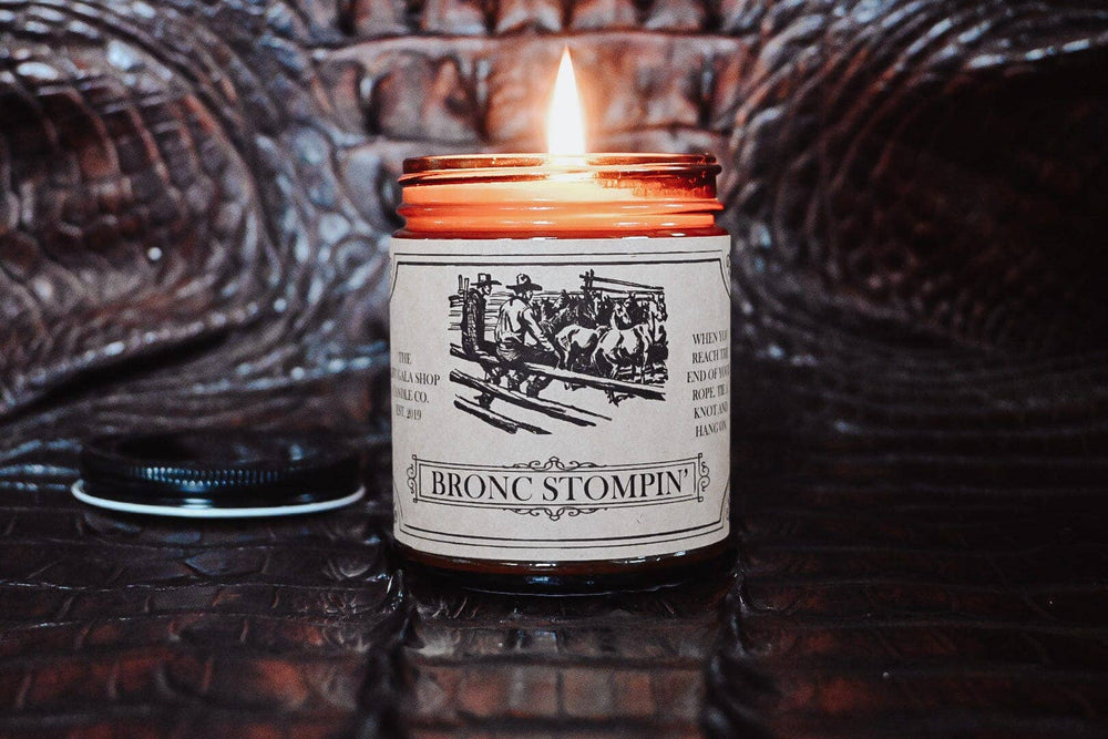 “Bronc Stompin” Amber Rustic Soy Candle