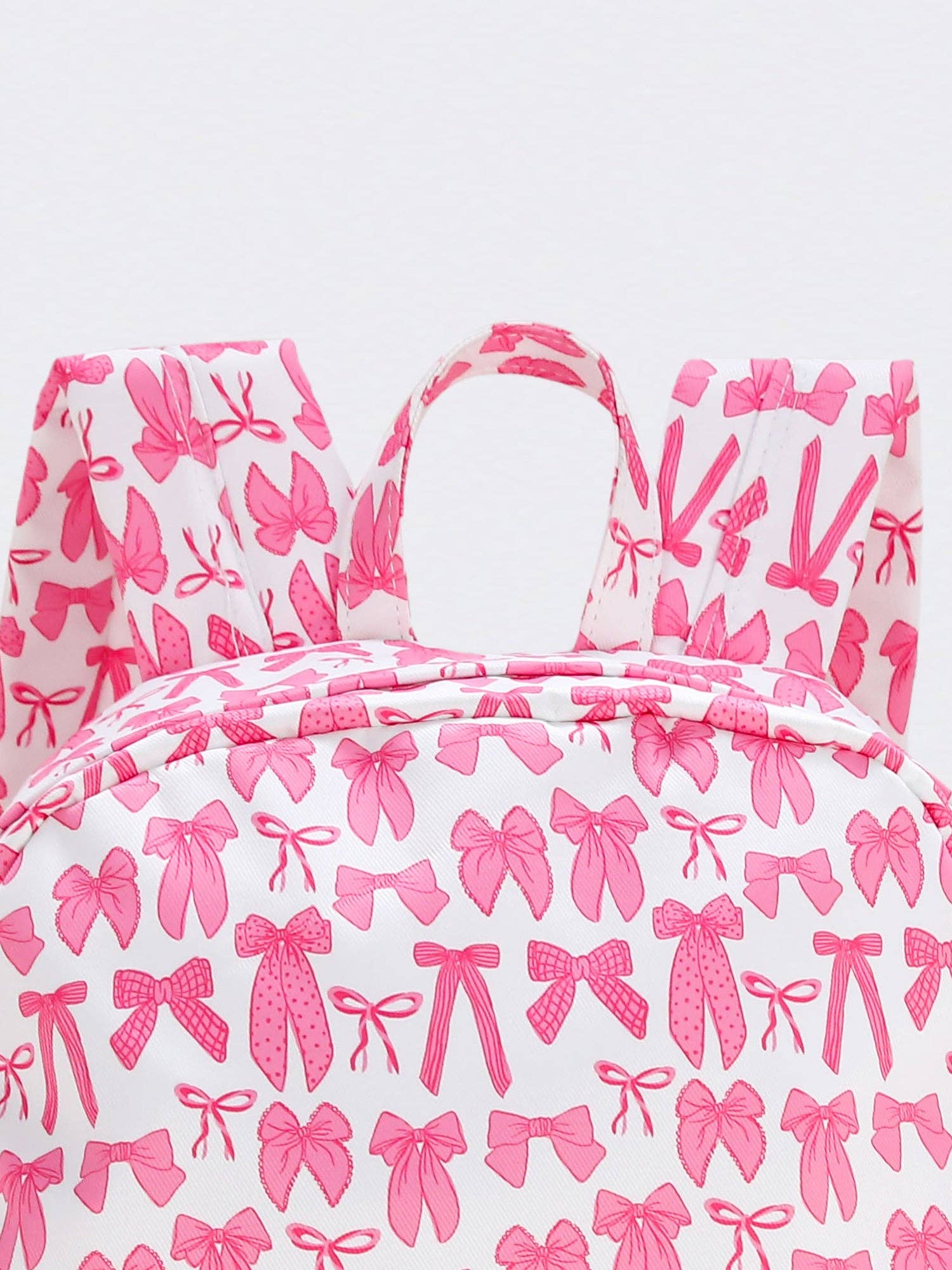 Bow Print Girls Canvas Backpack