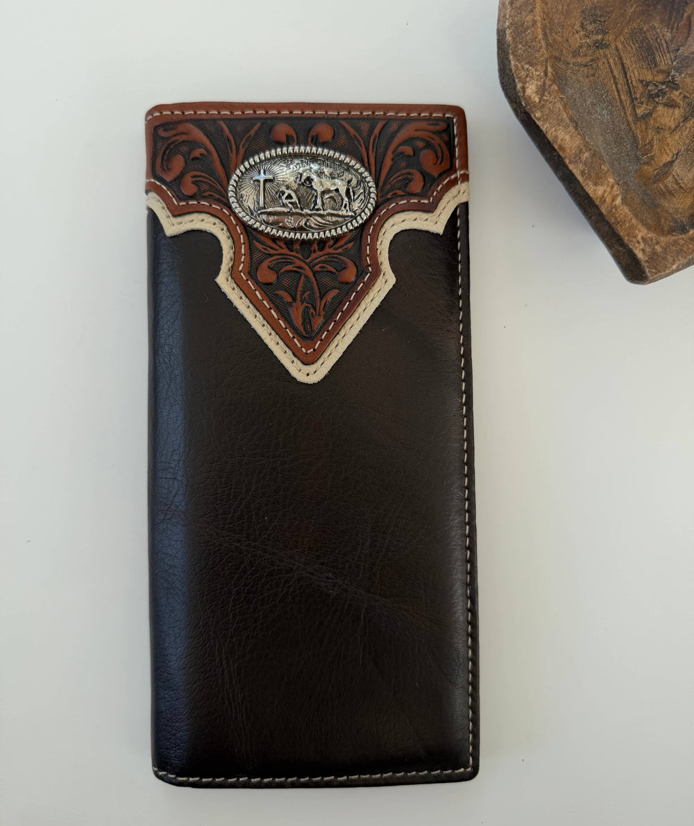 Bifold Wallet Genuine Tooled Leather Bi-Fold Wallet