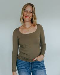 Alyssa Long Sleeve Top Olive